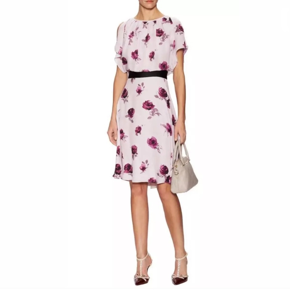 $478 Kate Spade Rose Flutter Dress Silk Chiffon - Picture 2 of 8
